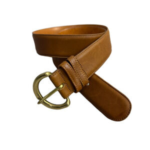 VINTAGE 8500 Brown British Tan Leather COACH Belt with Solid Brass Buckle Large Coach | Accessories | Coach Leather Belt D Ring Brass Buckle  main image 3
